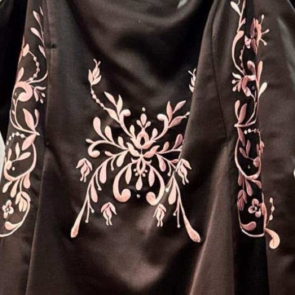 Nordstorm Elegant Black Dress w Embroidery size 22W pit to pit 23in length 48in - Picture 3 of 7